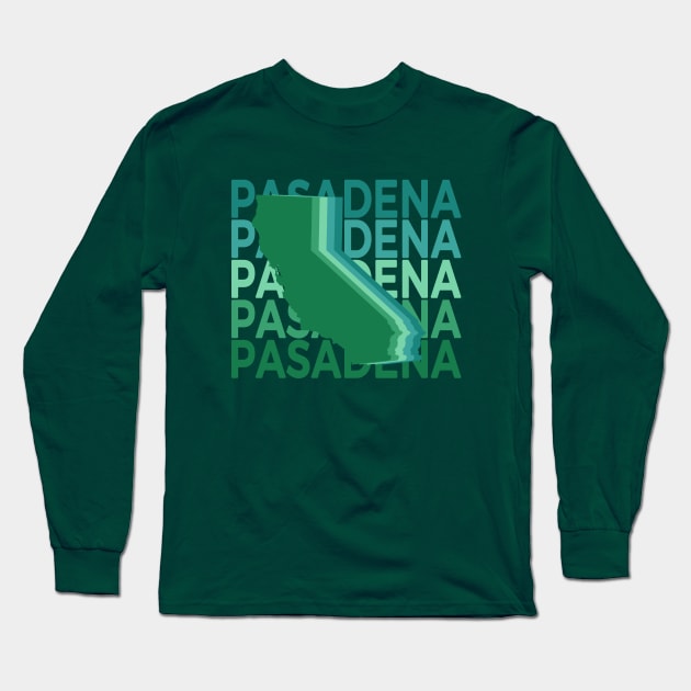 Pasadena California Green Repeat Long Sleeve T-Shirt by easytees